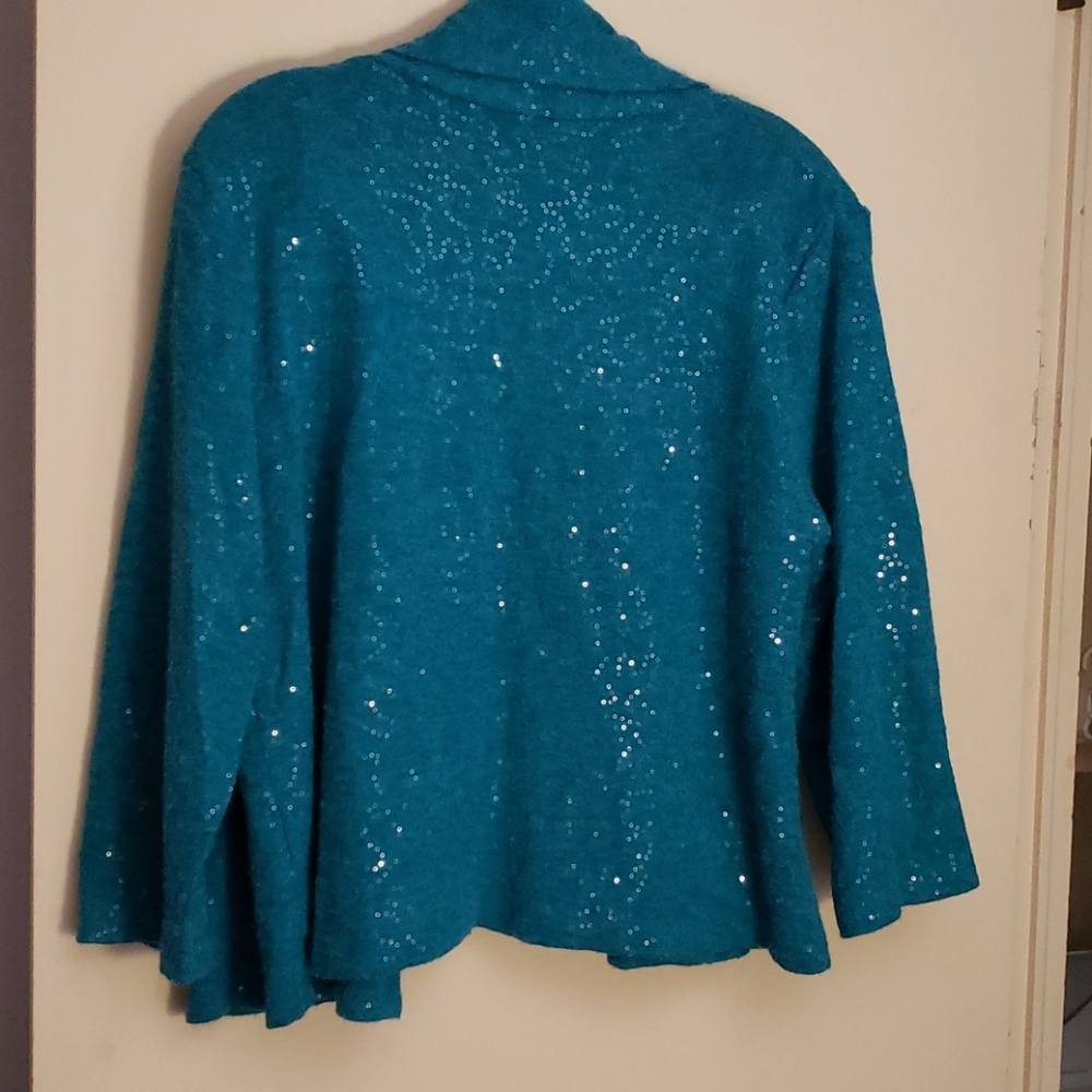 Ruby Rd teal sweater - Picture 3 of 3
